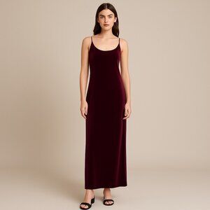 Vtg Y2K Women Velvet Maxi Dress Size 7/8 Whimsigoth Vamp Fairy Grunge Jewel Tone